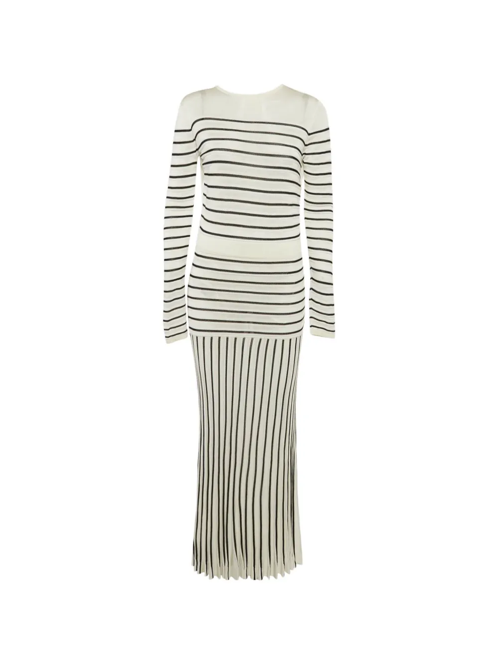 Elisabetta Franchi Abito lungo a righe - Toni neutri