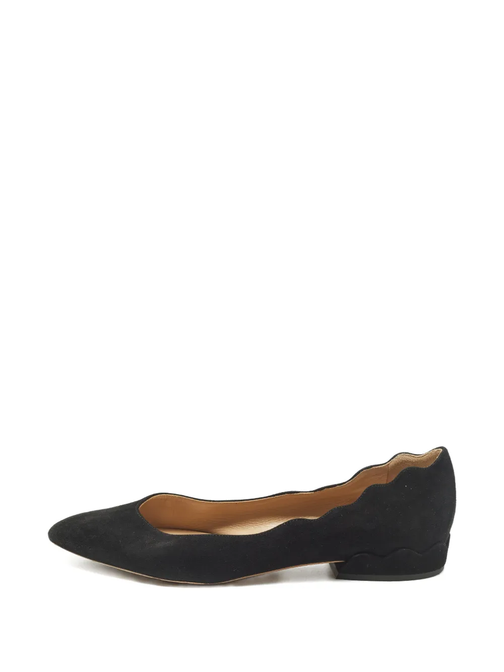 Chloé Pre-Owned Laurena suede flat pumps - Schwarz
