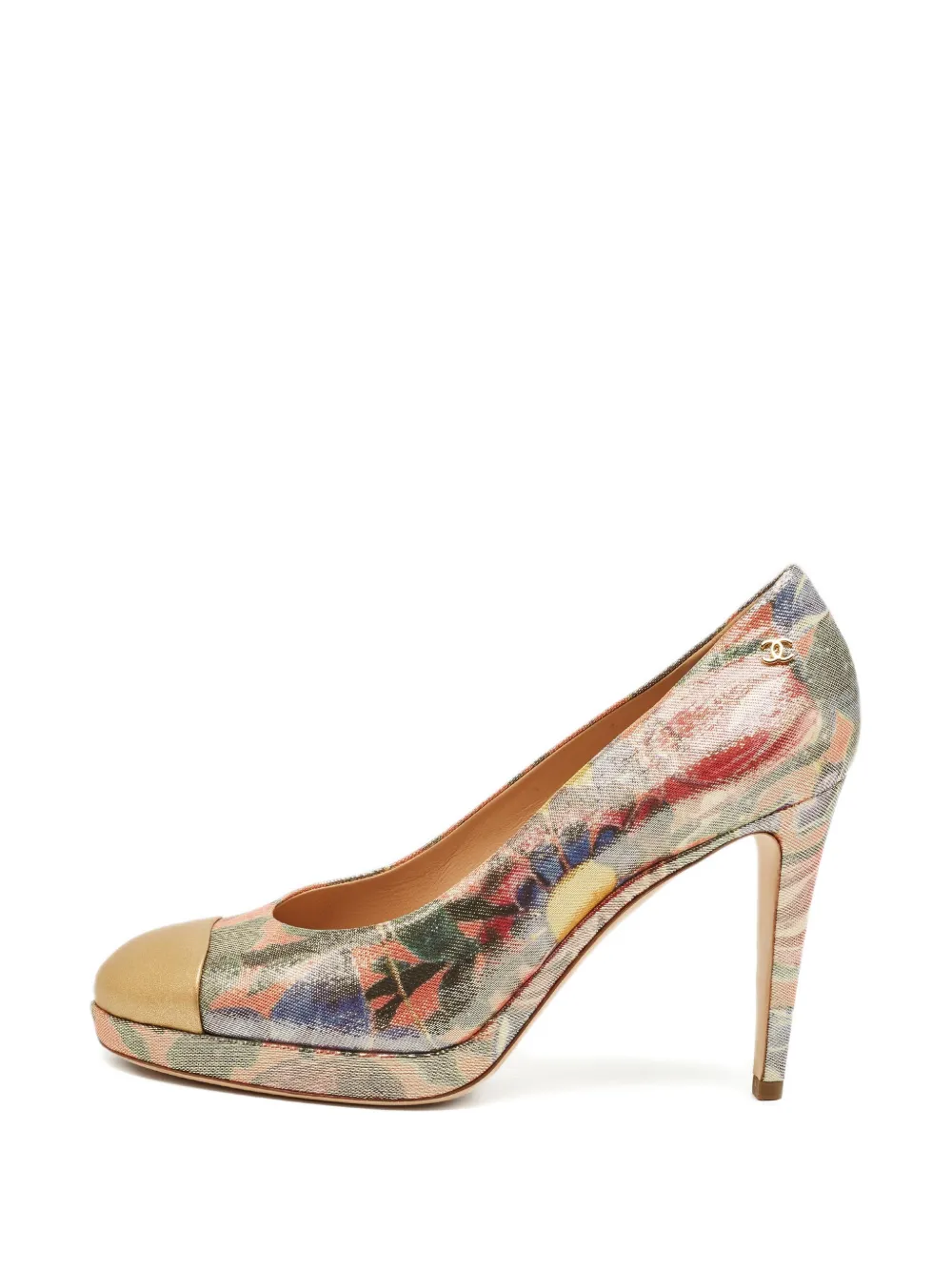 CHANEL Pre-Owned leather metallic-toe pumps - Toni neutri