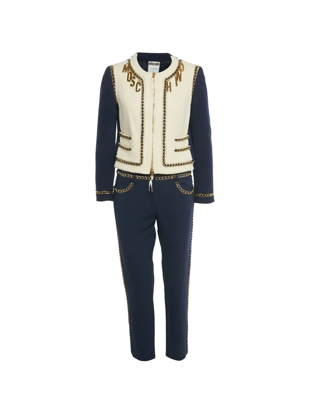 Moschino Pre-Owned chain-detail trousers and jacket set - Blu