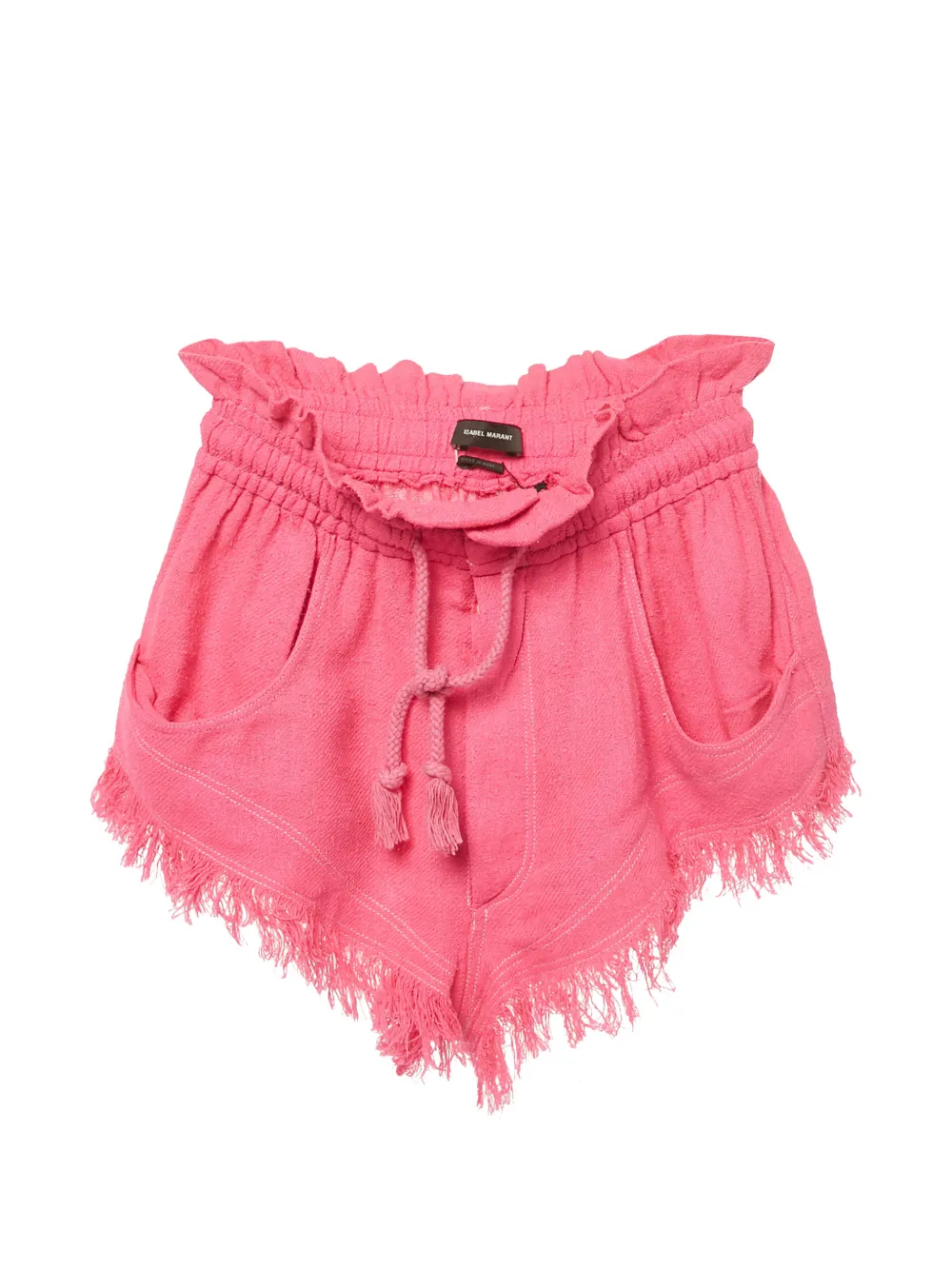 MARANT ÉTOILE Talapiz frayed silk shorts - Rosa
