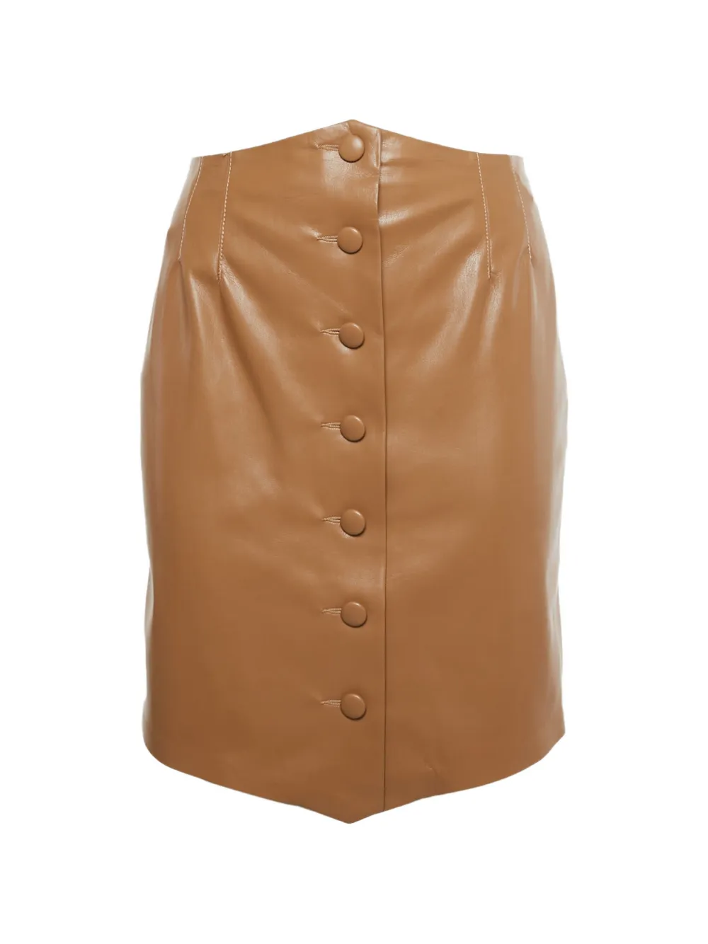 Nanushka faux-leather button-fastening skirt - Marrone