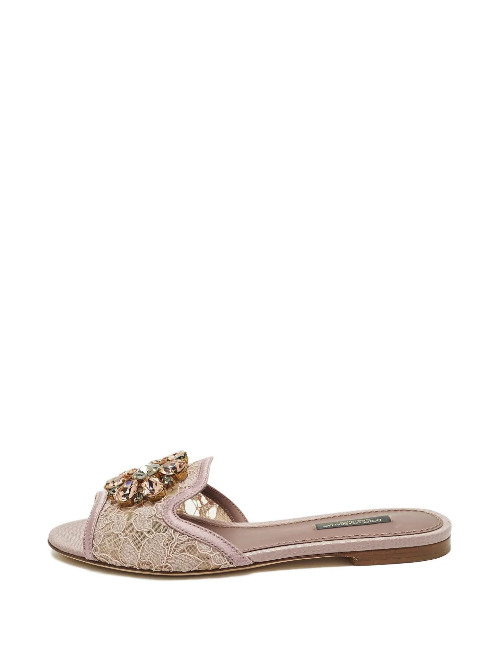 Dolce & Gabbana Pre-Owned crystal lace sandals - Rosa