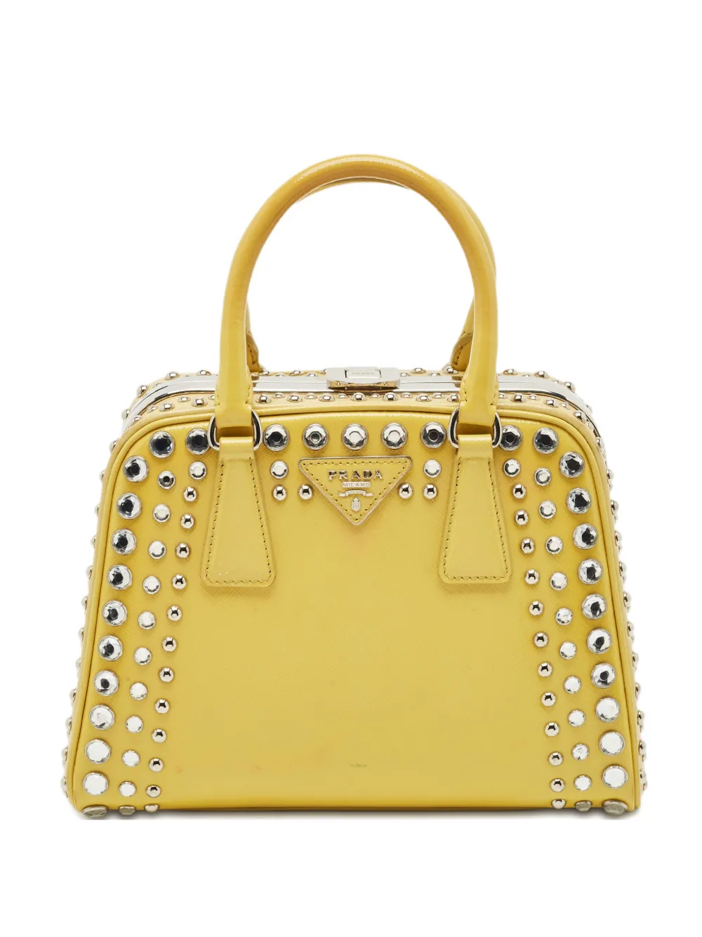 Prada Pre-Owned studded leather tote bag - Giallo