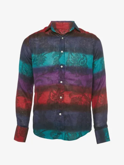 Etro Pre-Owned Leinenhemd mit Paisleymuster