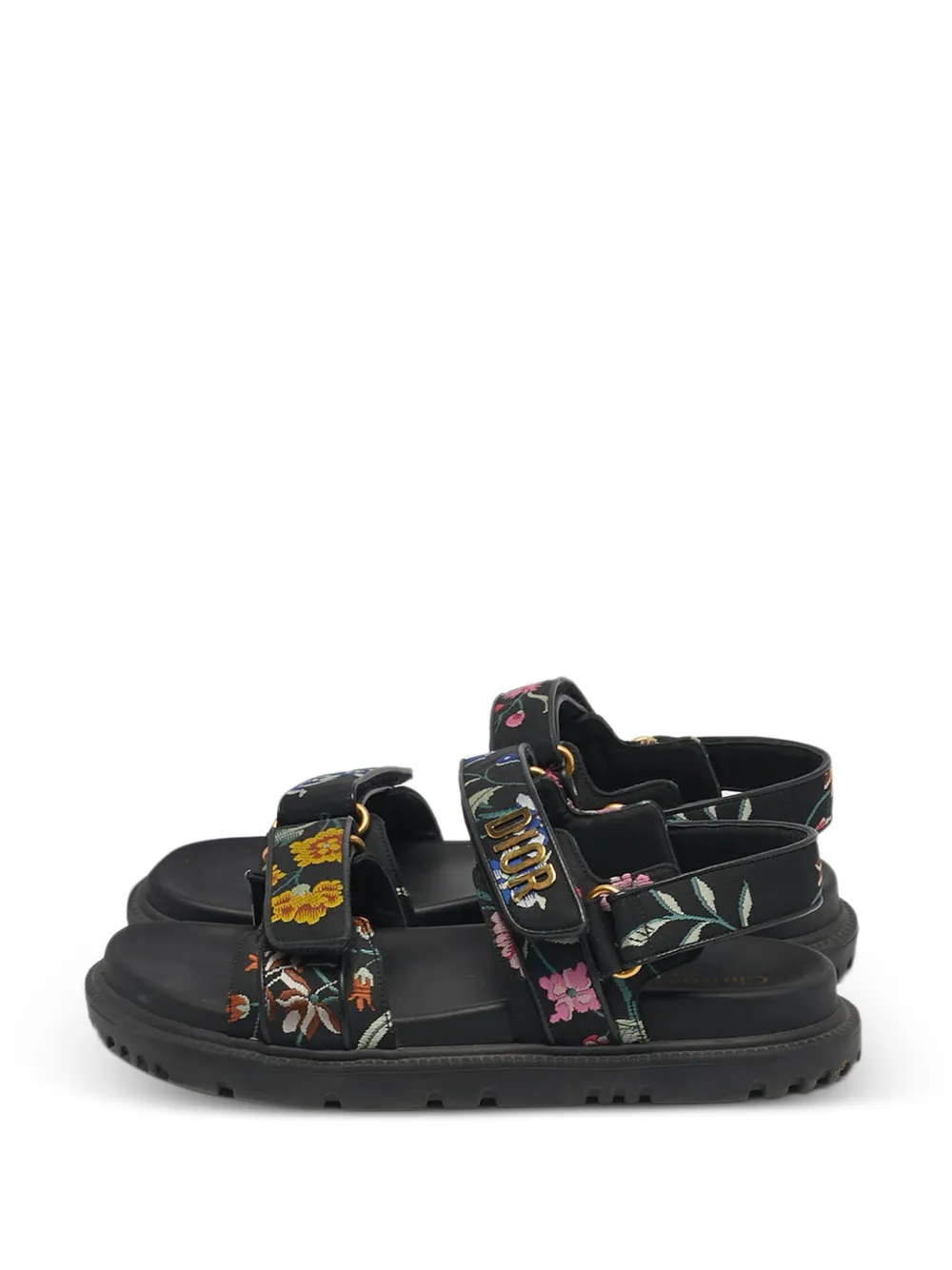 Christian Dior Pre-Owned floral-strap sandals - Nero