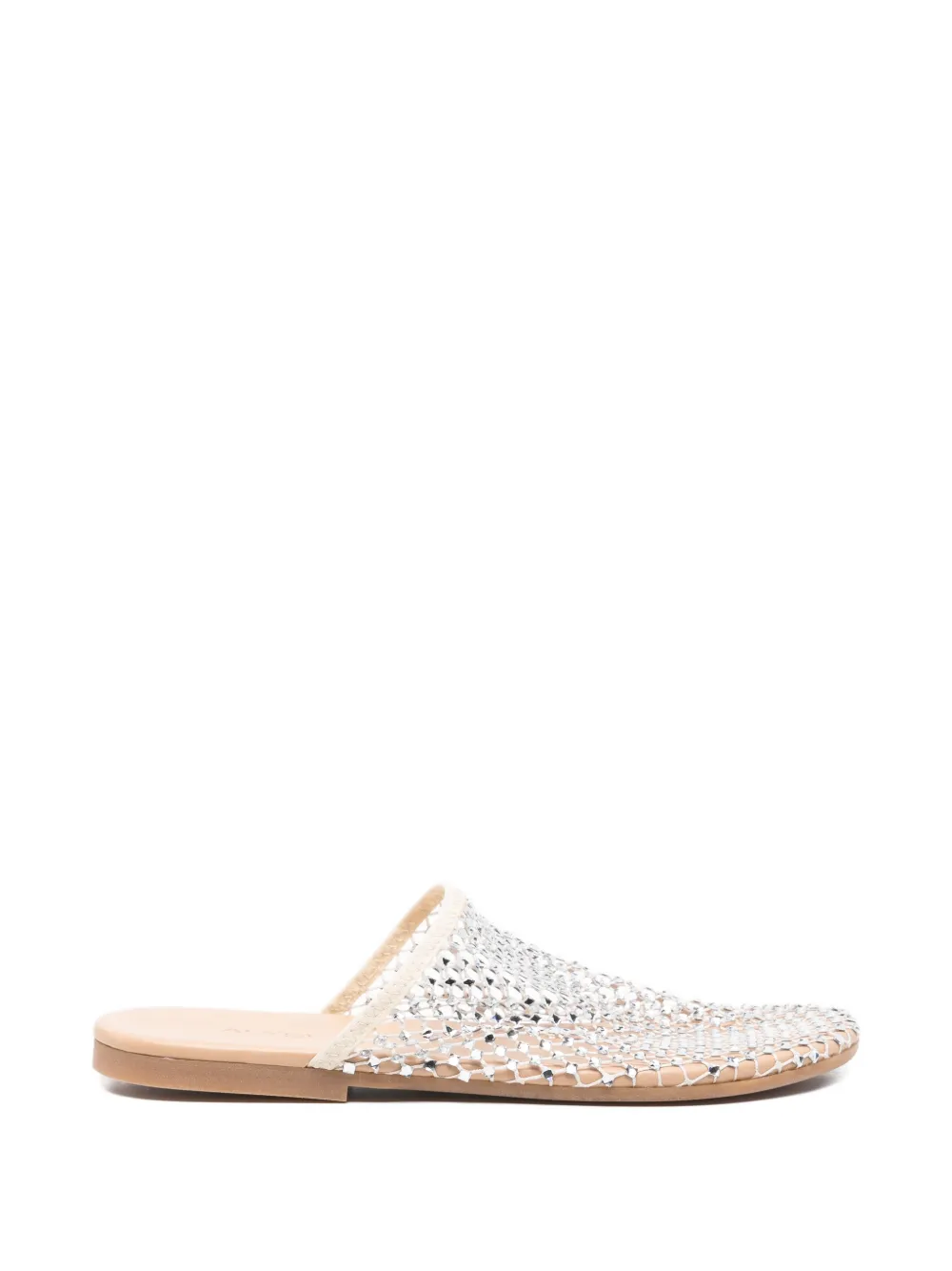 Alysi woven net-detail flat mules - Bianco