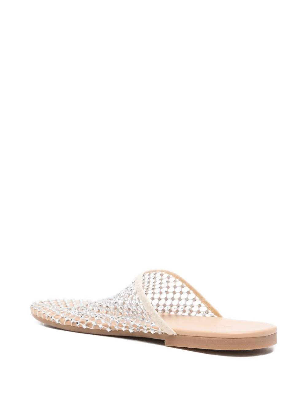  Alysi Woven Net-detail Flat Mules - White 