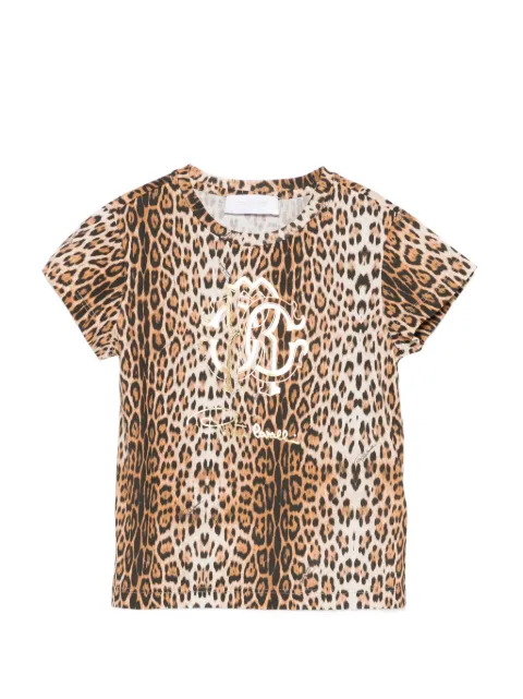 Roberto Cavalli Junior playera con estampado de leopardo