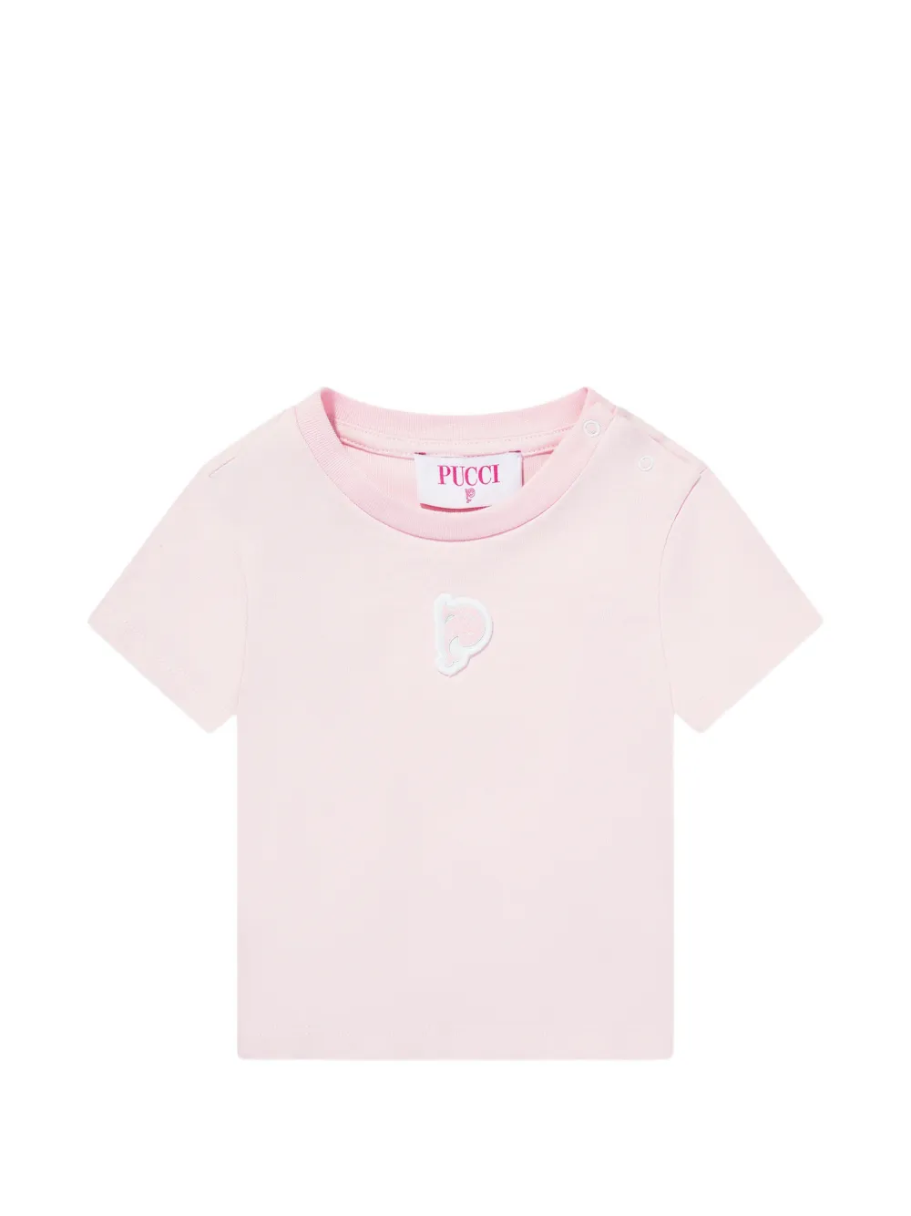 PUCCI Junior logo-appliqué T-shirt - Rosa