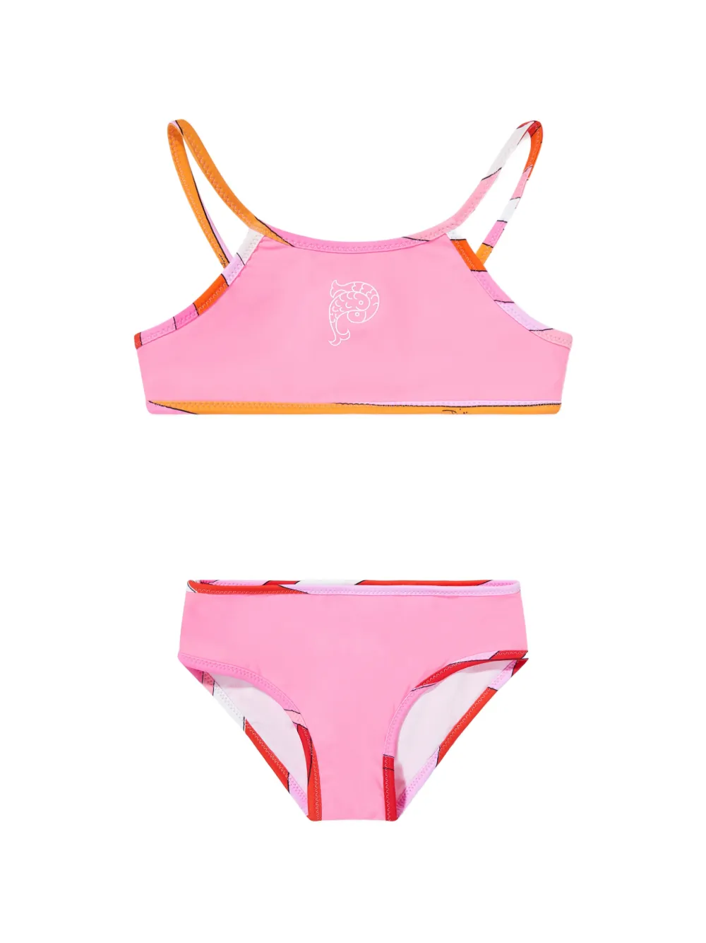 PUCCI Junior printed-trim bikini - Rosa