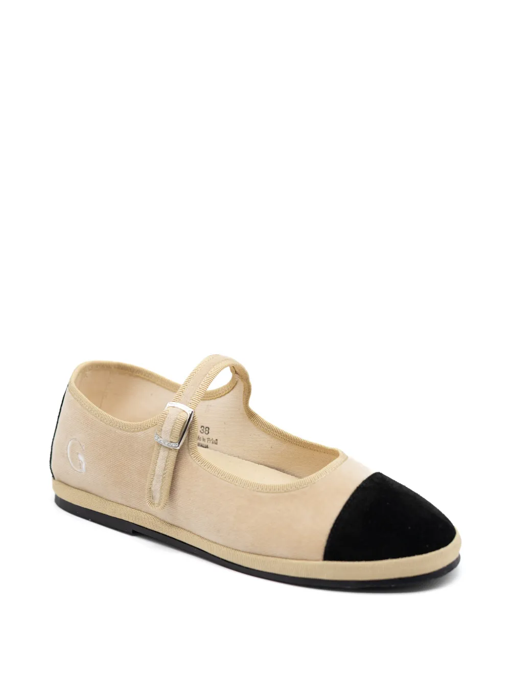 Gondolina Damier Mary Jane ballerina's Beige