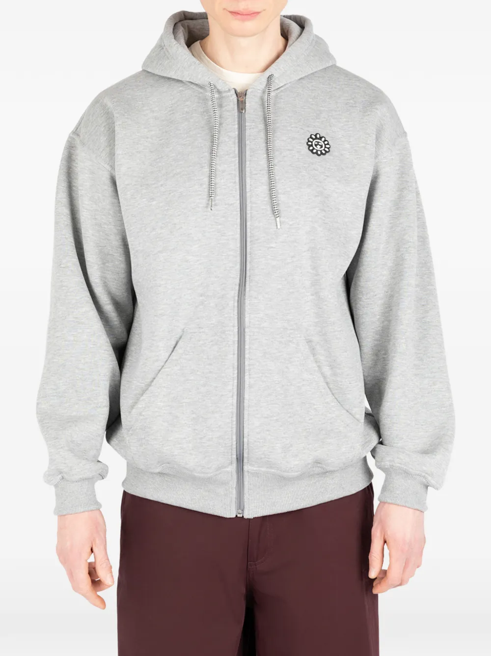 Société Anonyme Hoodie met trekkoord en rits Grijs