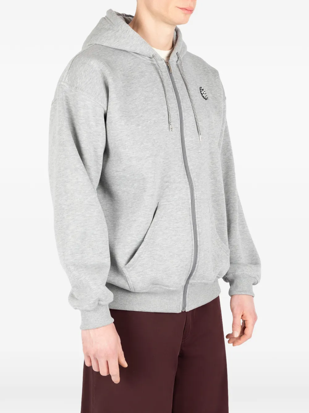 Société Anonyme Hoodie met trekkoord en rits Grijs