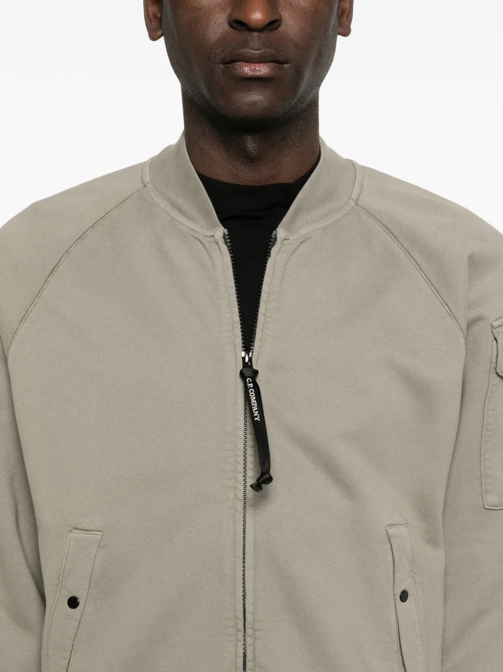 C.P. Company Sweater met ritssluiting en opgestikte zak Groen