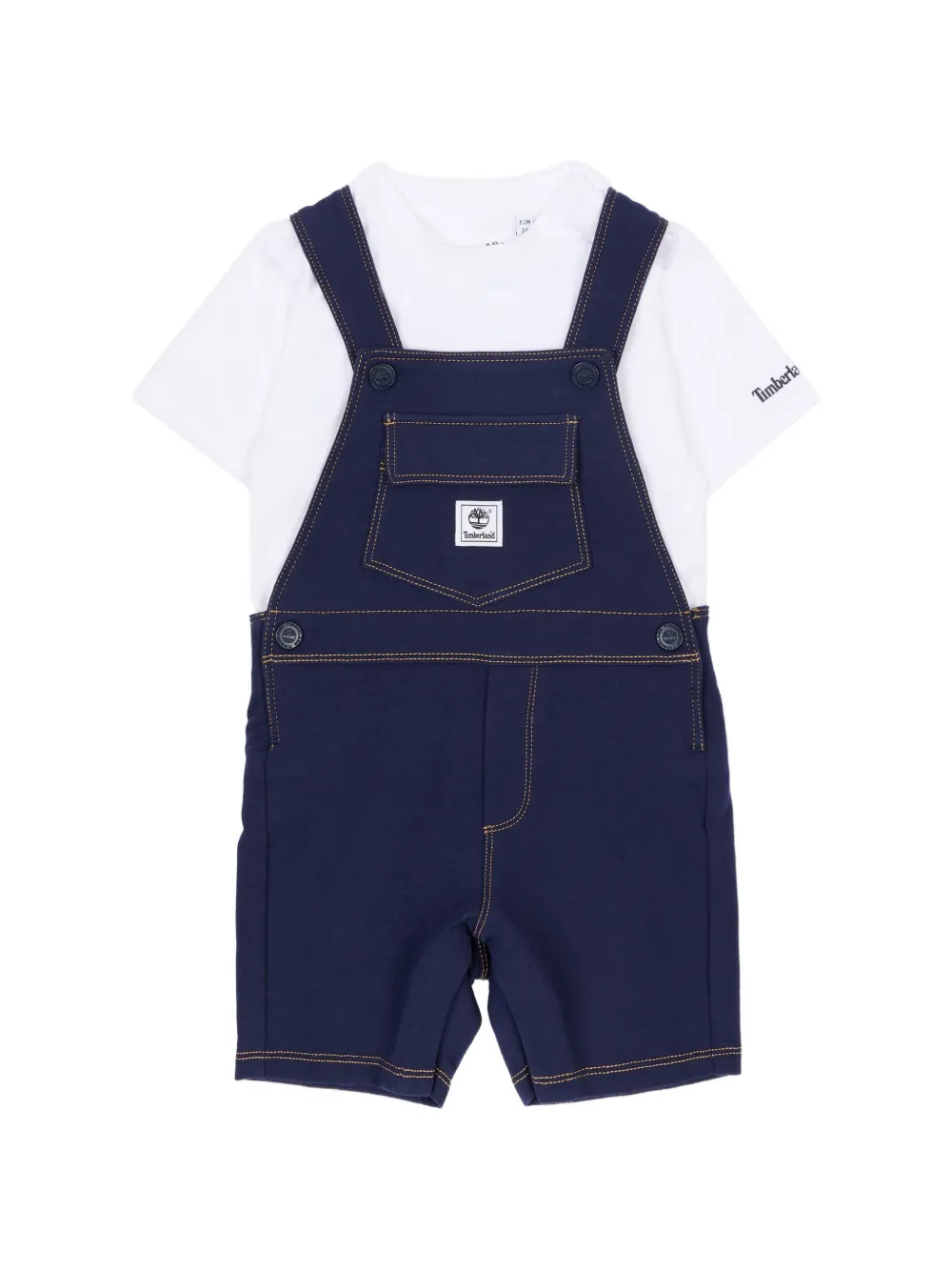 Timberland Kids buttoned pocket dungarees - Blu