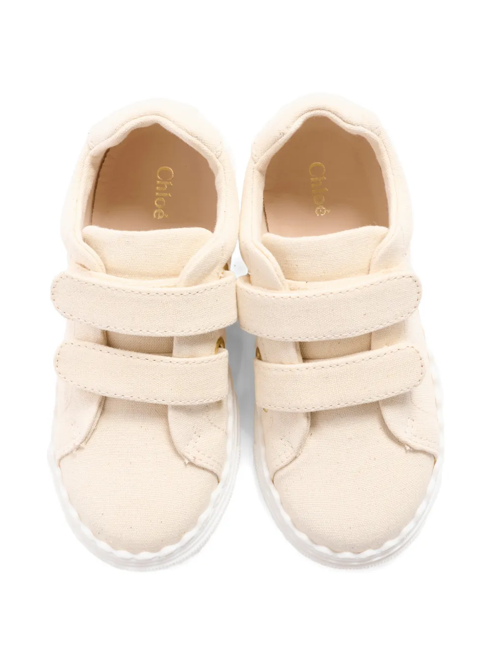 Chloé Kids Sneakers met klittenband Beige