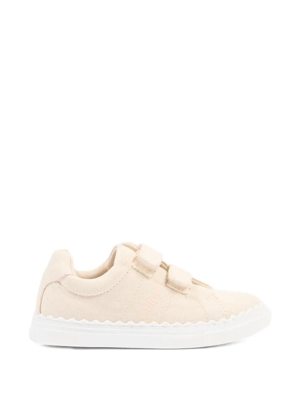 Chloé Kids Sneakers met klittenband Beige