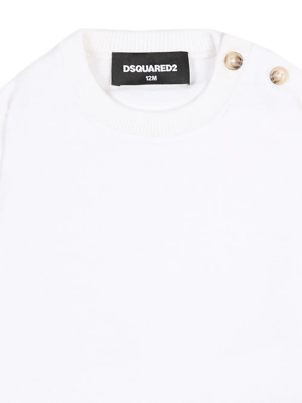  Dsquared2 Kids Button Long-sleeve Sweatshirt - White 