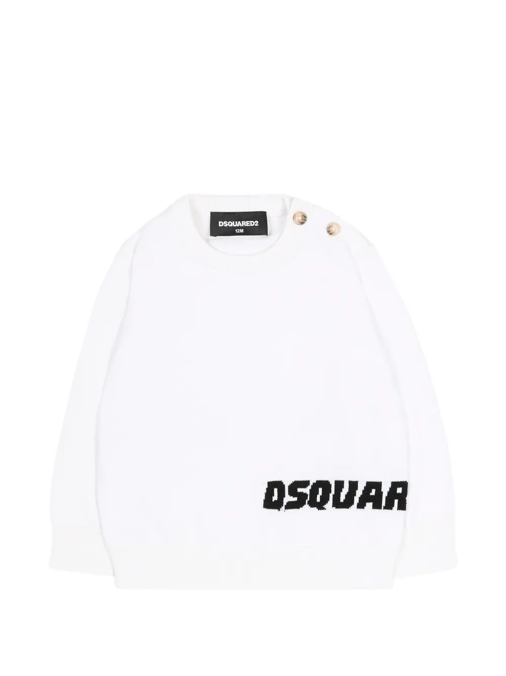 DSQUARED2 KIDS button long-sleeve sweatshirt - Bianco