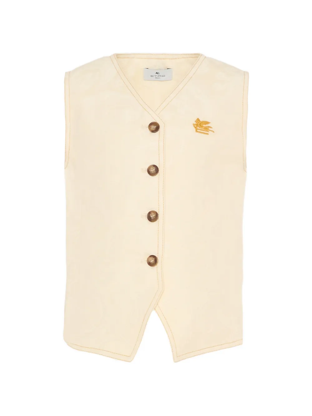 ETRO KIDS button-down embroidered waistcoat - Neutrals