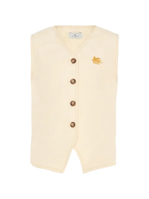ETRO KIDS button-down embroidered waistcoat