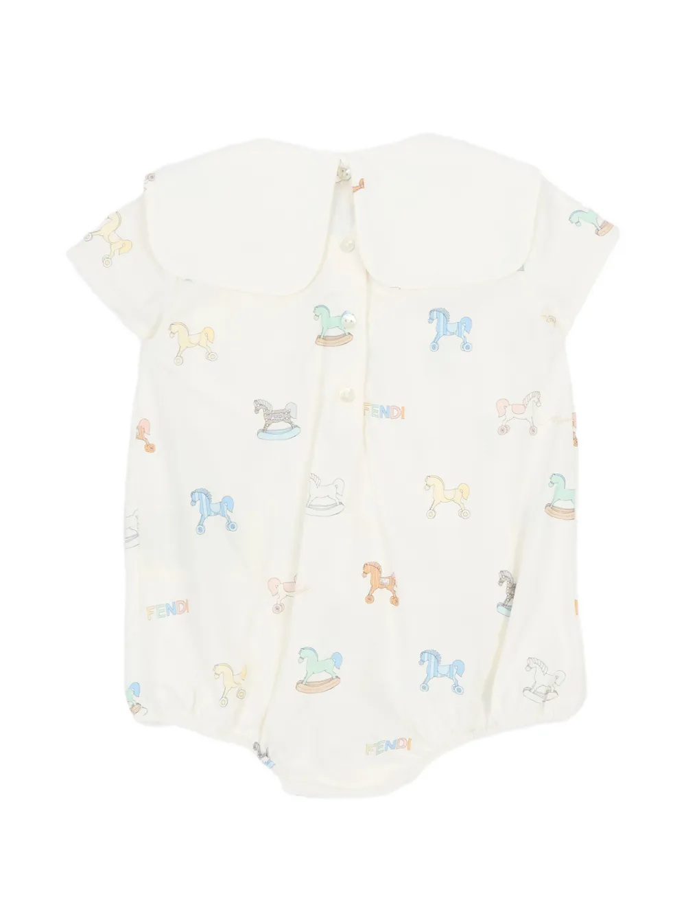  Fendi Kids Printed Babygrow Set - Neutrals 