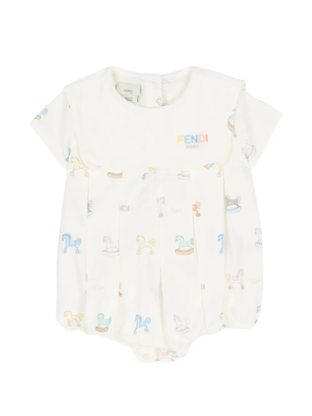  Fendi Kids Printed Babygrow Set - Neutrals 