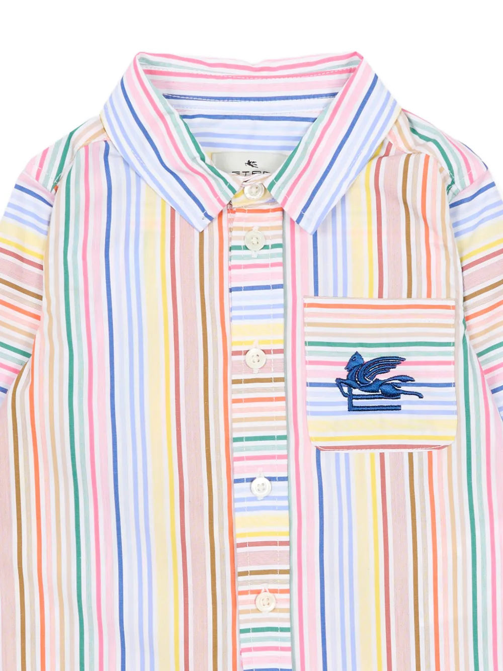 ETRO KIDS Gestreepte top met borduurwerk Wit