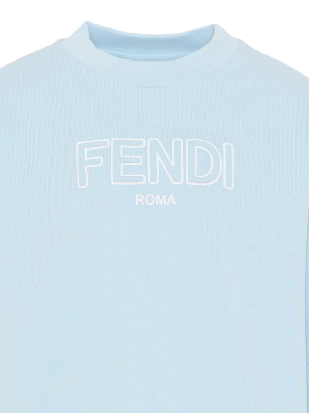  Fendi Kids Logo Crew-neck Sweatshirt - Blue 