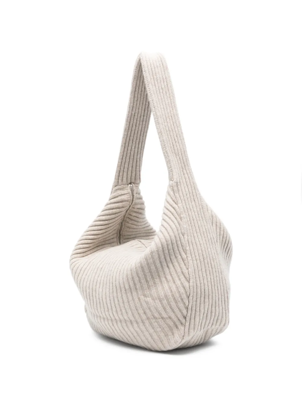 Ribbed Zip Shoulder Bag
