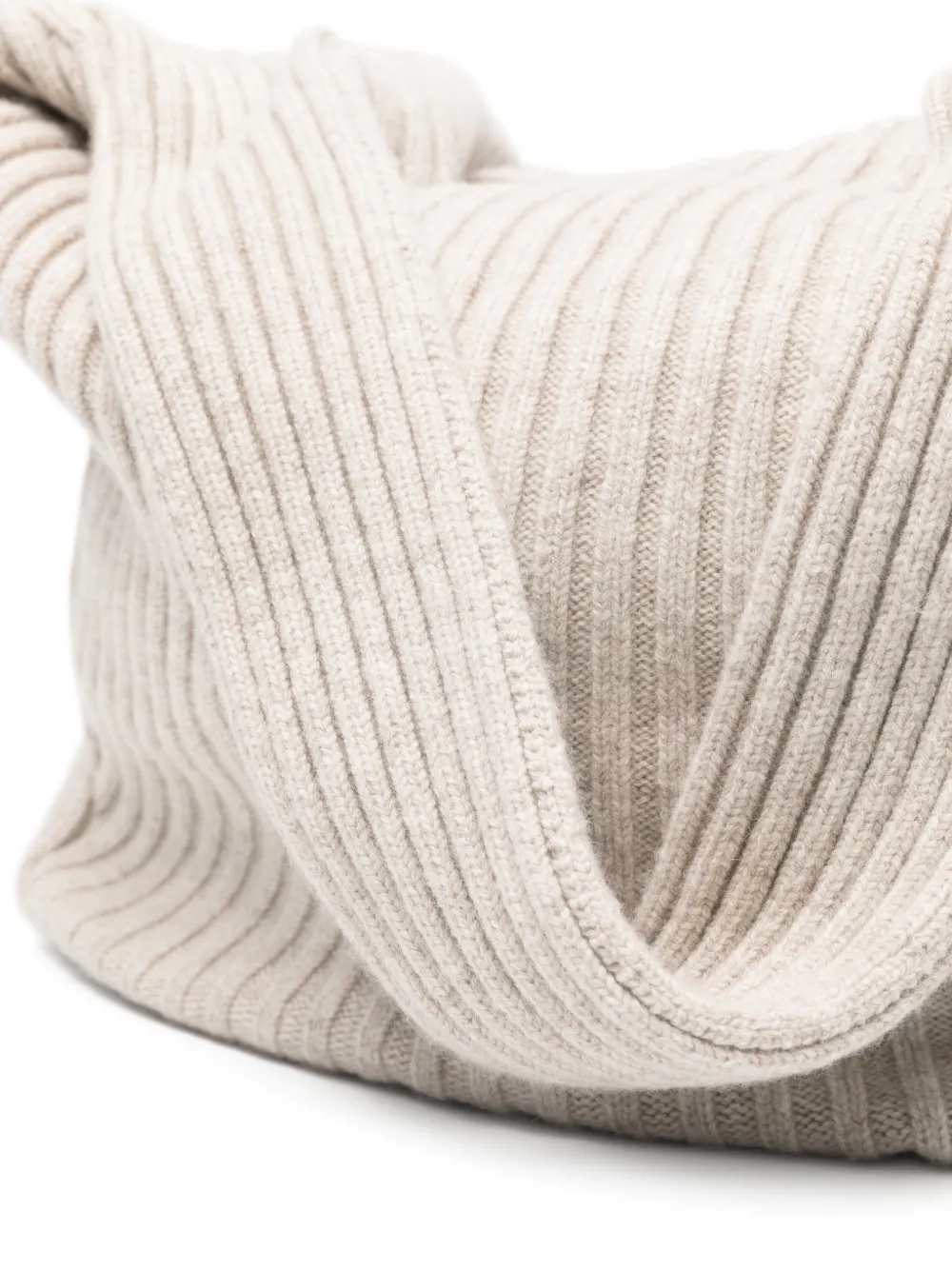 Ribbed Zip Shoulder Bag