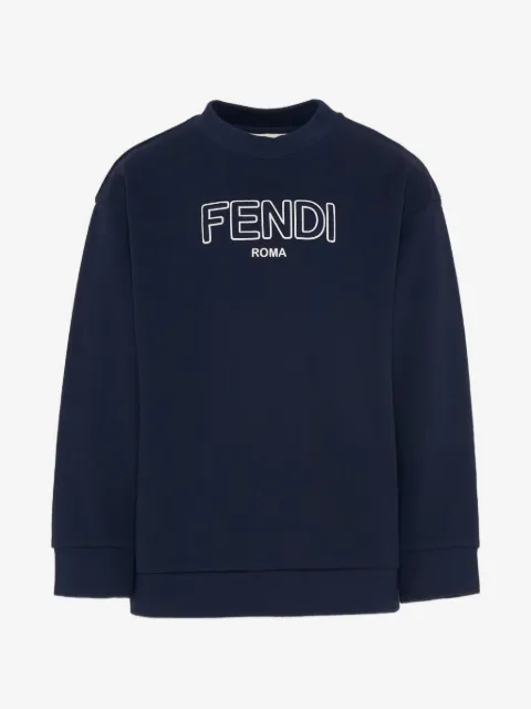 Fendi Kids sudadera con cuello redondo y logo