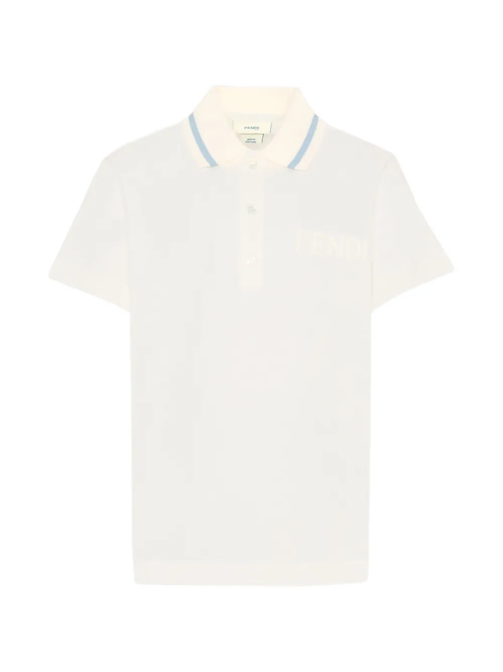 Fendi Kids short-sleeve logo polo shirt - Toni neutri