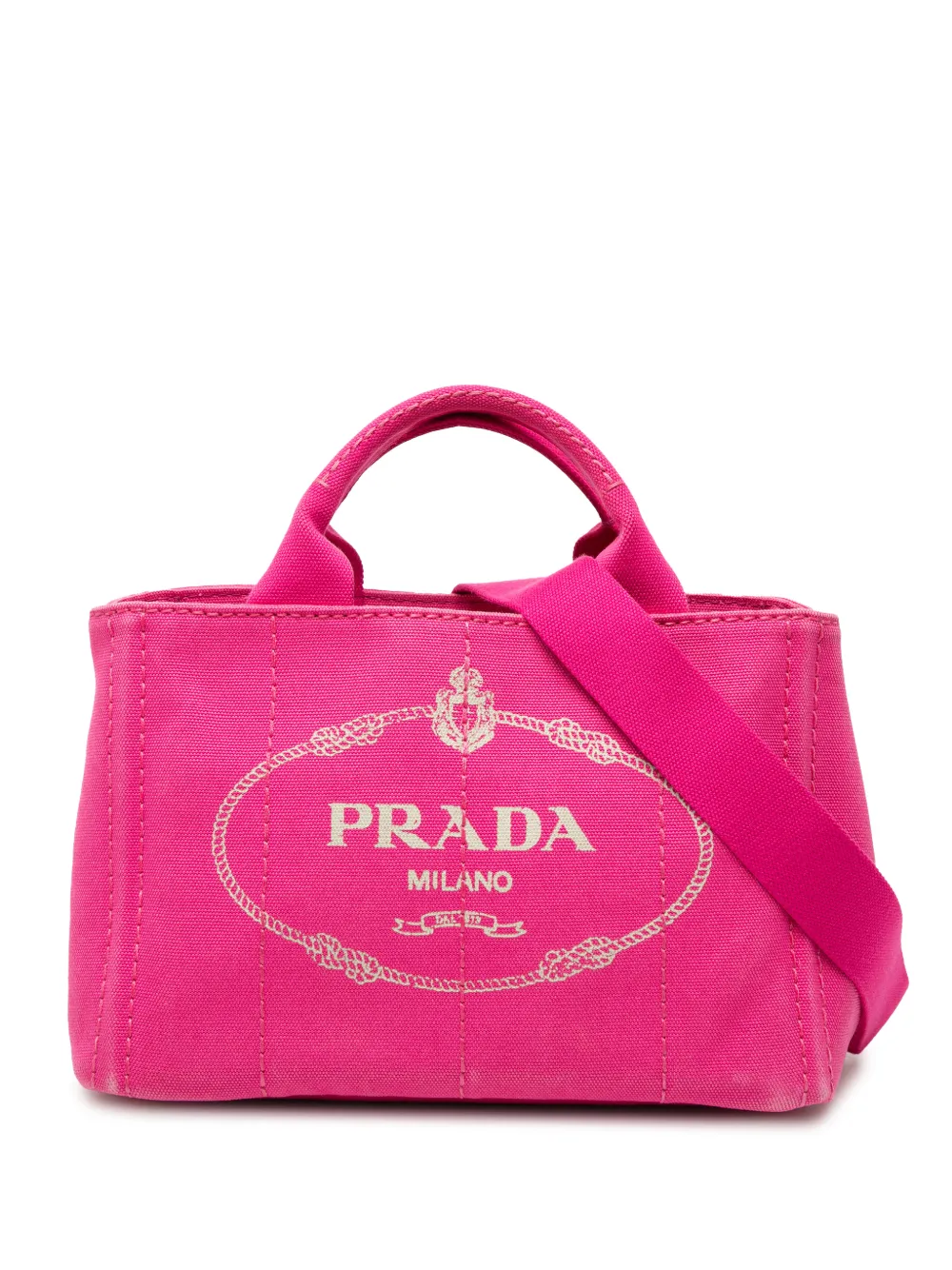 Prada Pre-Owned Borsa a tracolla Canapa Logo piccola in tela 2013-2025 - Rosa