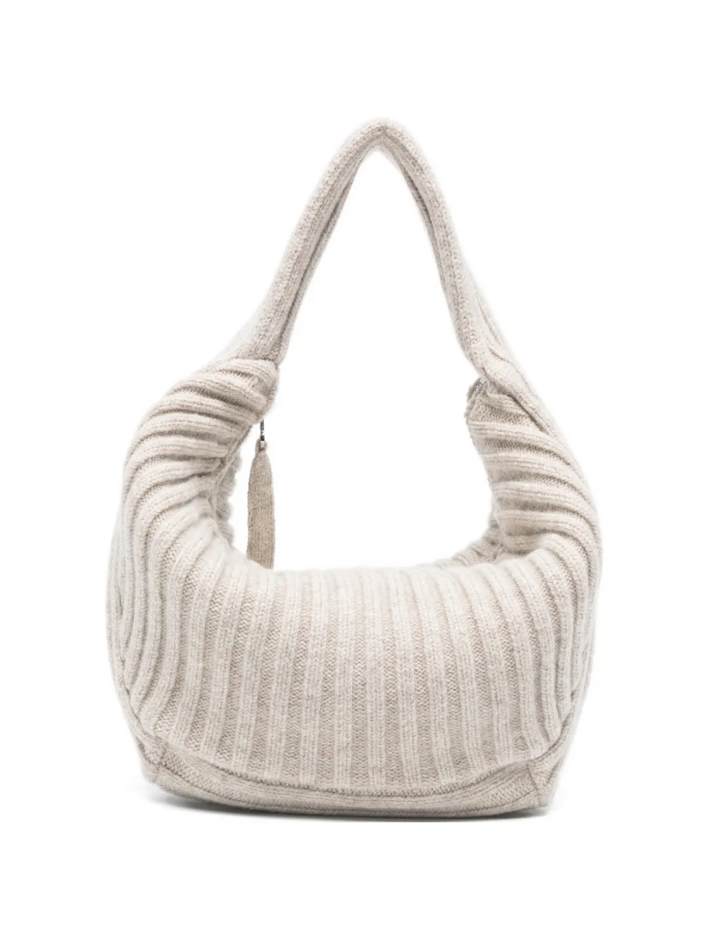 Aya Muse Ribbed Zip Tote Bag In White