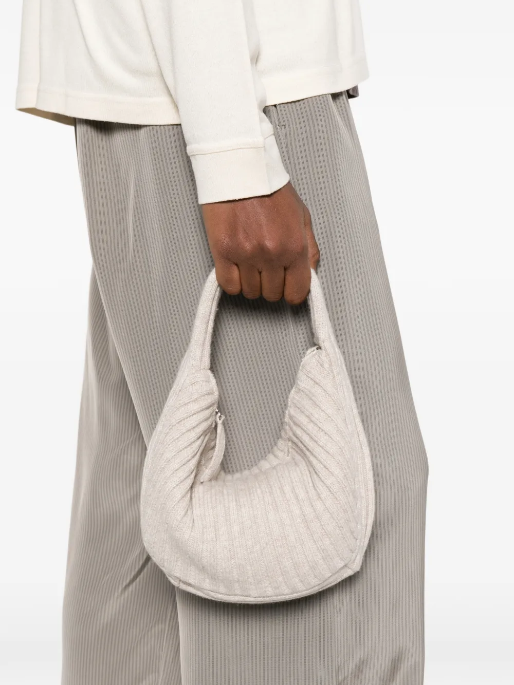  Aya Muse Ribbed Zip Tote Bag - Neutrals 