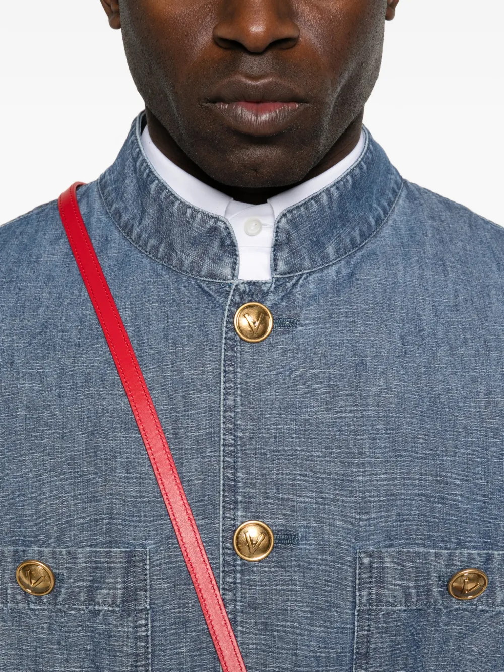 Valentino Garavani Sahariana shirtjack met zak met knopen Blauw