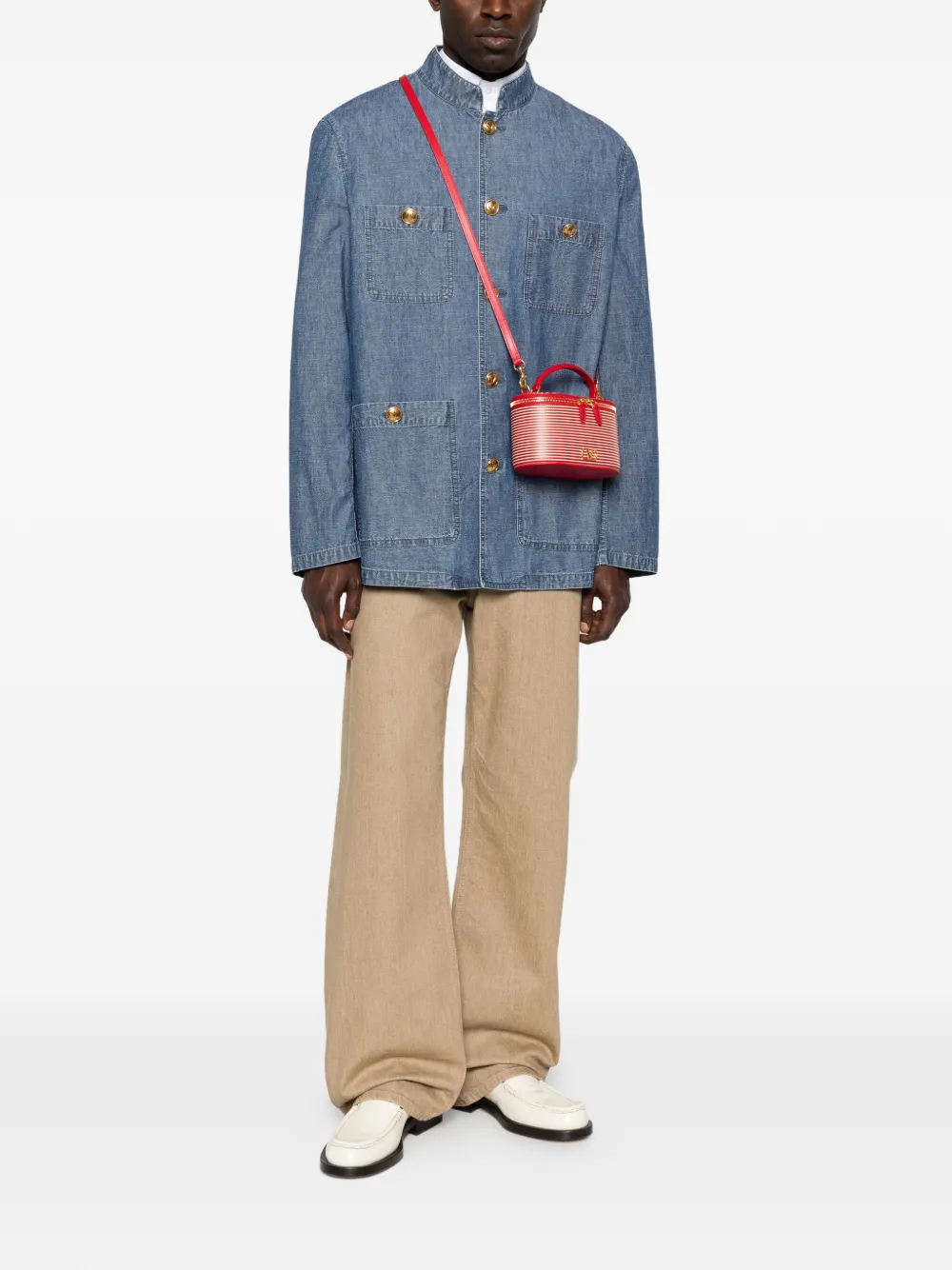 Valentino Garavani Sahariana shirtjack met zak met knopen Blauw