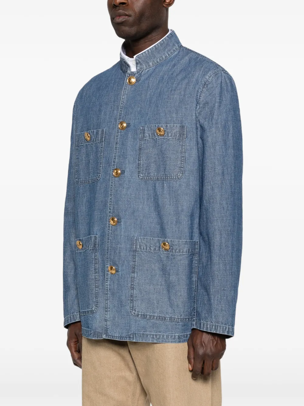 Valentino Garavani Sahariana shirtjack met zak met knopen Blauw