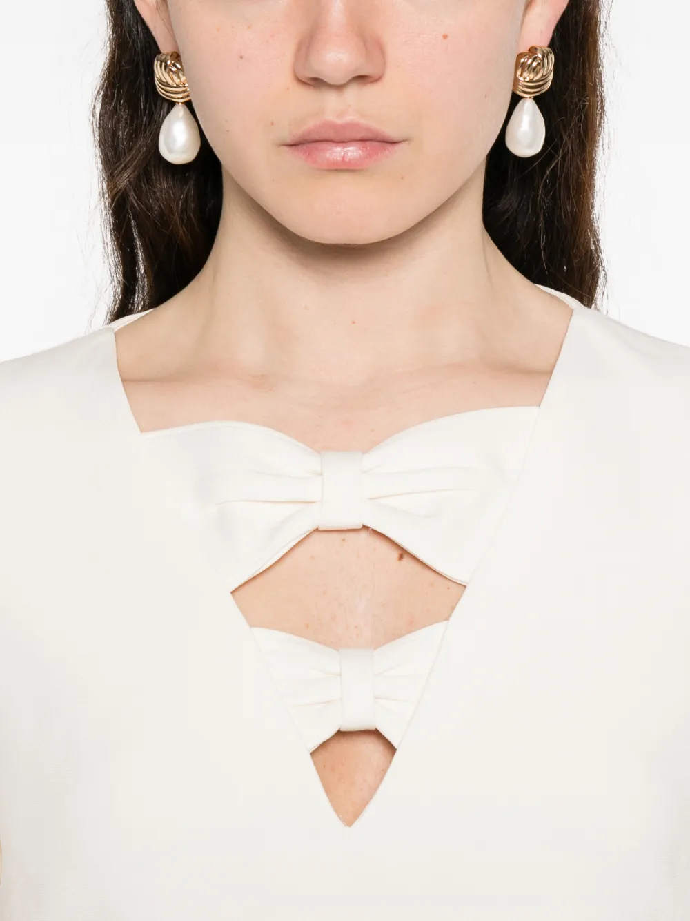 Valentino Garavani Jurk met lintdetail Beige