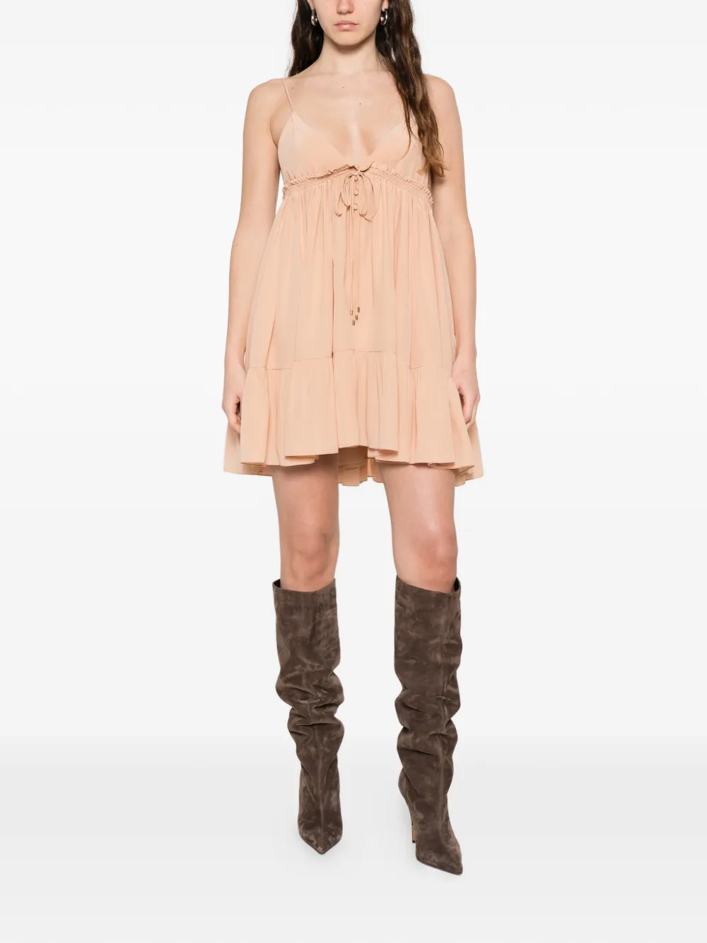  Chloé Ruffled Tiered Dress - Neutrals 