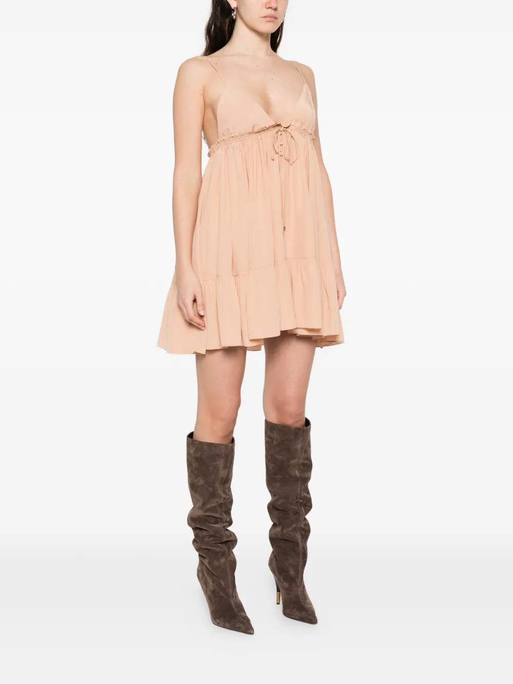  Chloé Ruffled Tiered Dress - Neutrals 