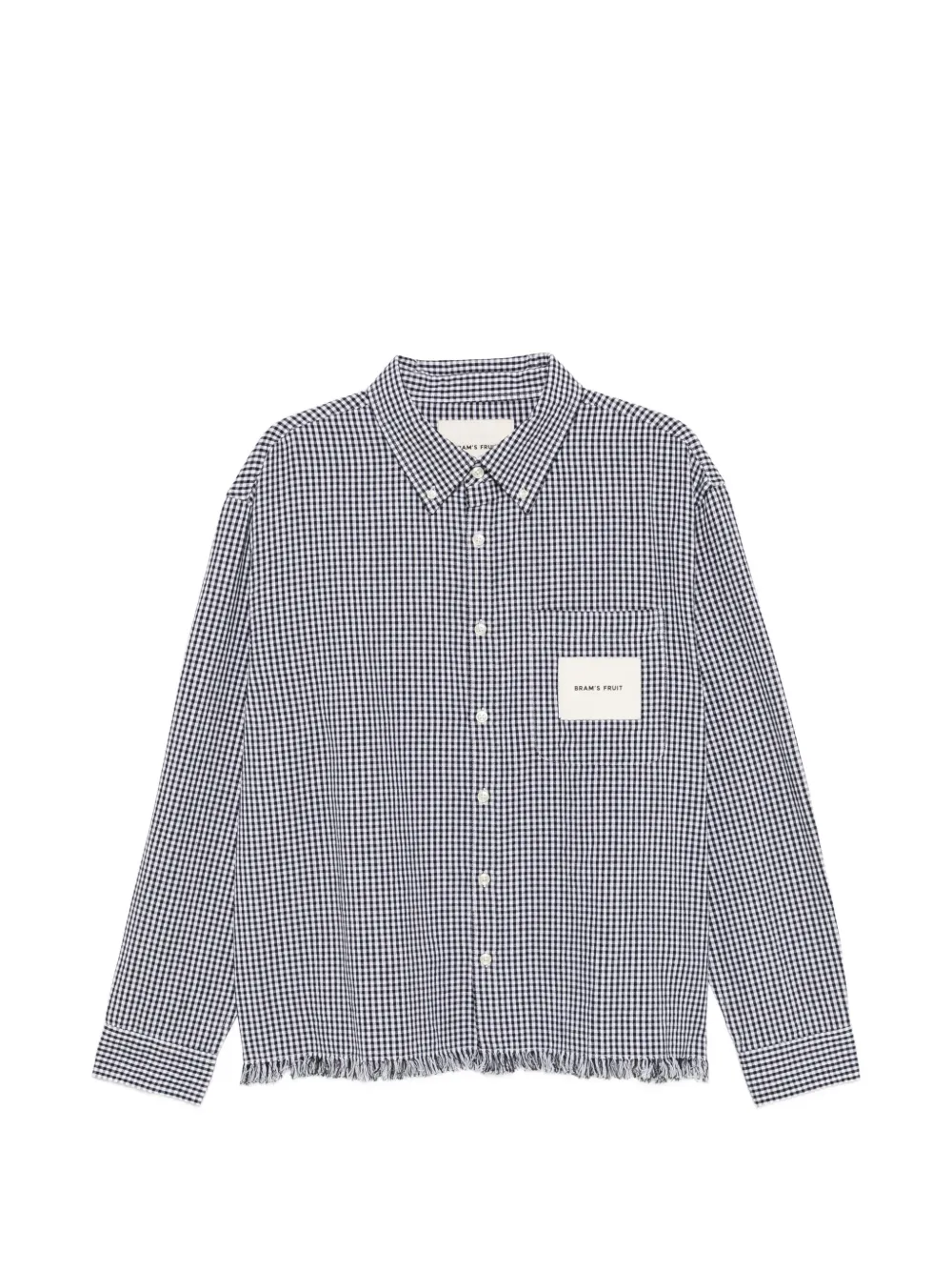 Bram’s Fruit gingham-pattern frayed shirt - Nero
