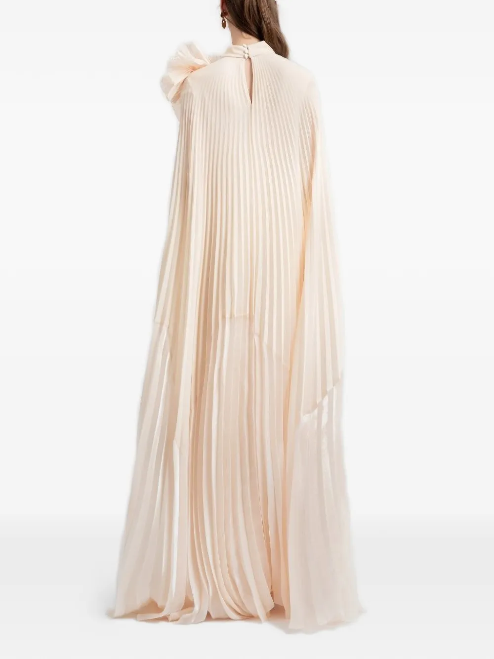 Gemy Maalouf Verfraaide gedrapeerde maxi-jurk Beige