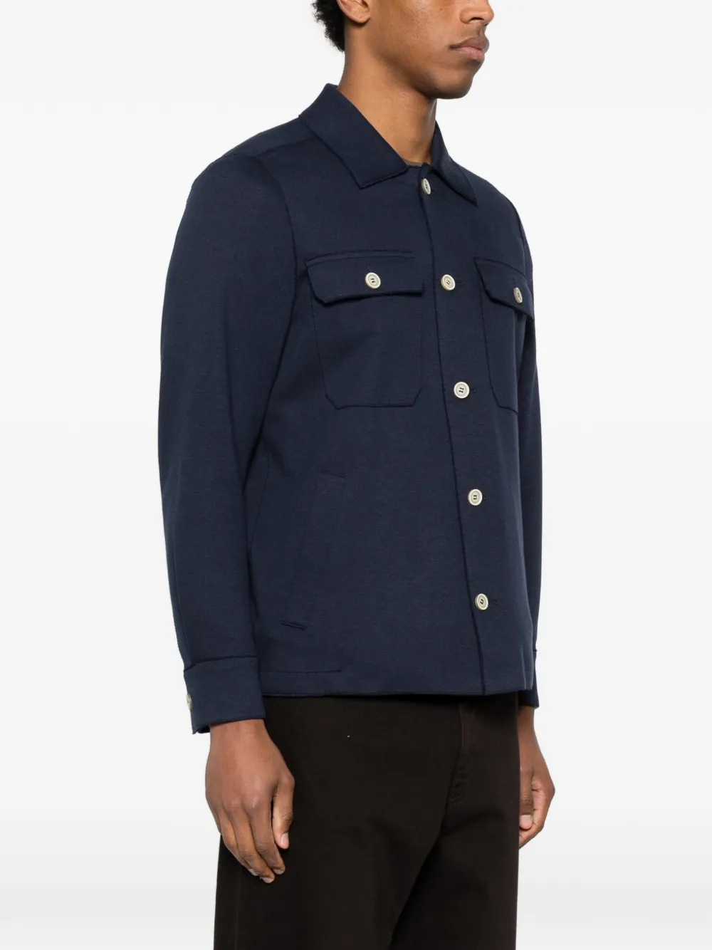  Eleventy Pocket Button Shirt - Blue 