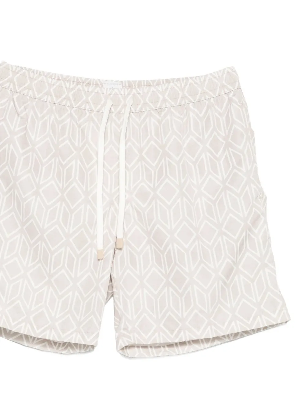  Eleventy Geometric-pattern Beach Shorts - Neutrals 
