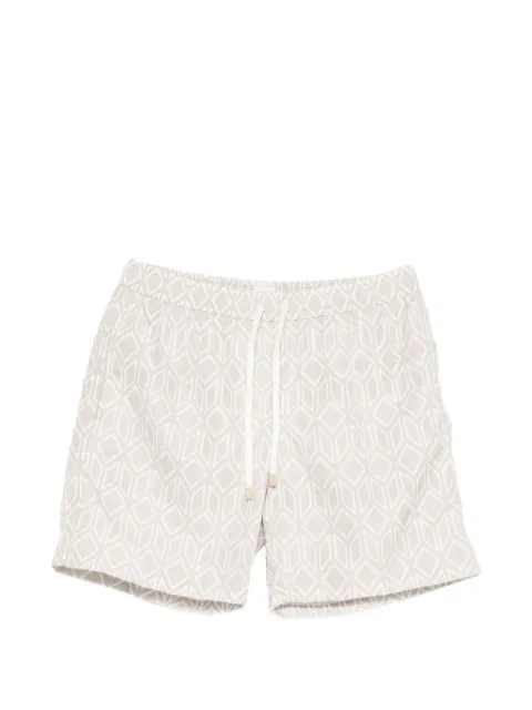 Eleventy geometric-pattern beach shorts
