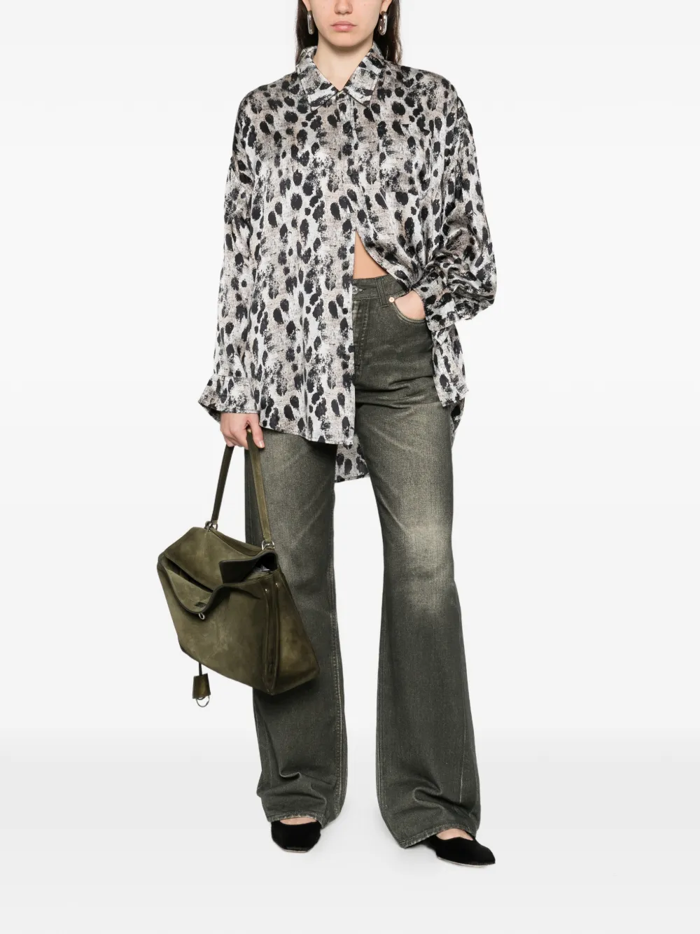  R13 Drop Neck Buttoned Shirt - Neutrals 