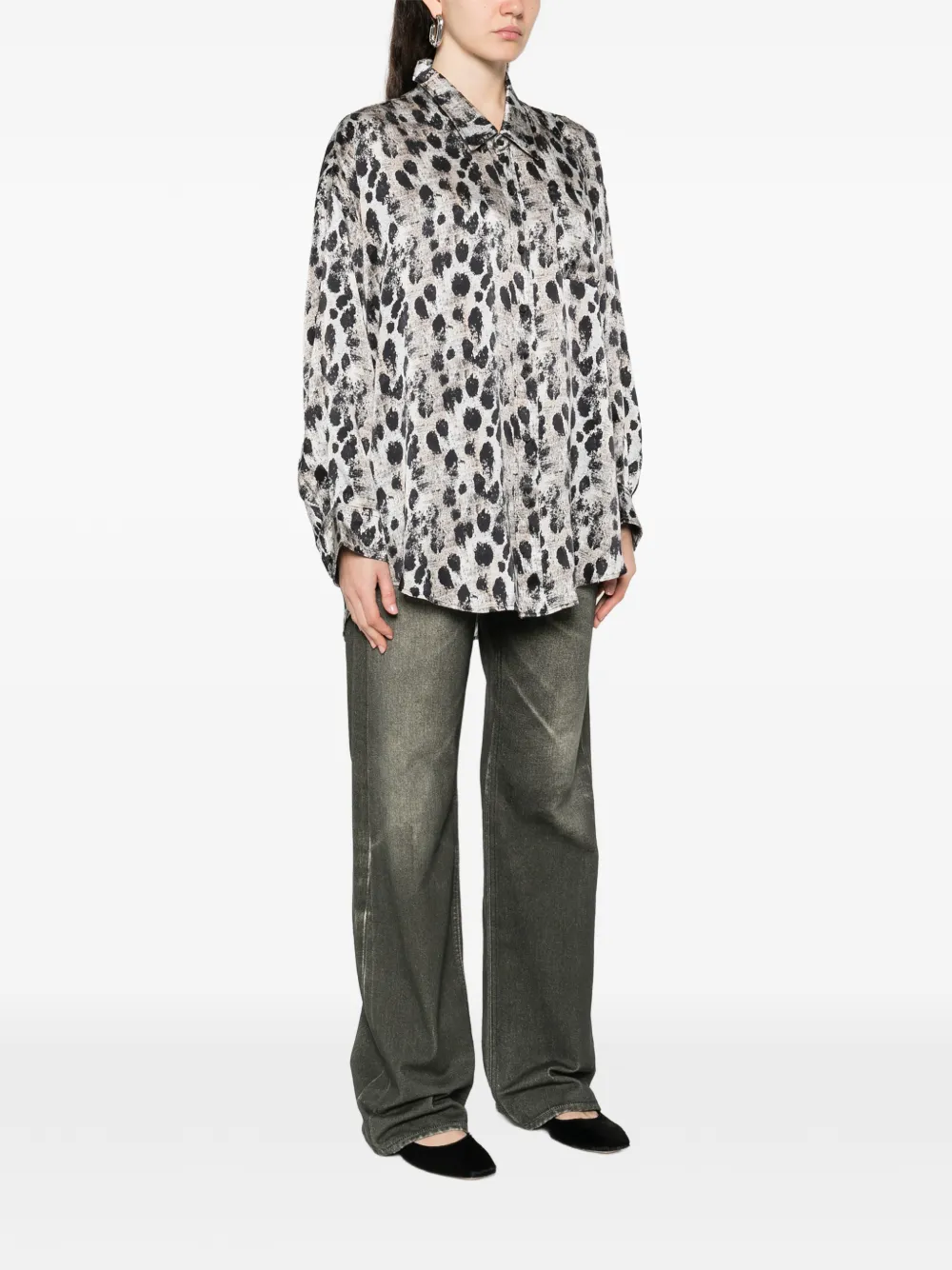  R13 Drop Neck Buttoned Shirt - Neutrals 